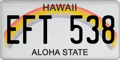 HI license plate EFT538