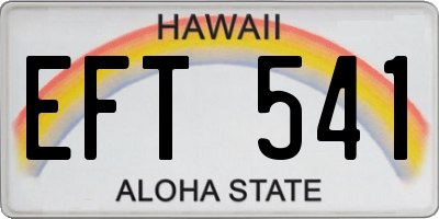 HI license plate EFT541