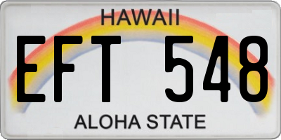 HI license plate EFT548