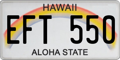 HI license plate EFT550