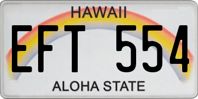 HI license plate EFT554