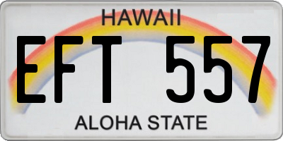 HI license plate EFT557
