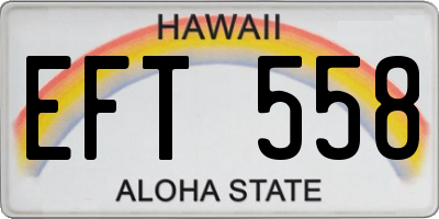 HI license plate EFT558