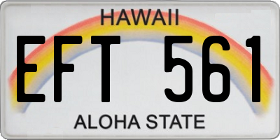 HI license plate EFT561