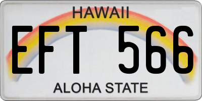 HI license plate EFT566