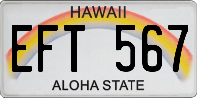 HI license plate EFT567