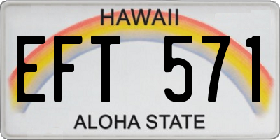 HI license plate EFT571