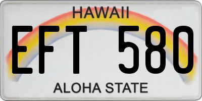 HI license plate EFT580