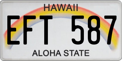 HI license plate EFT587