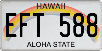 HI license plate EFT588