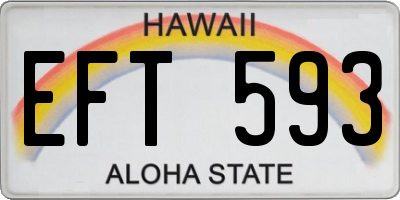 HI license plate EFT593