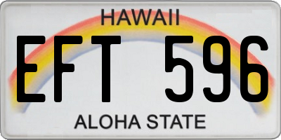 HI license plate EFT596