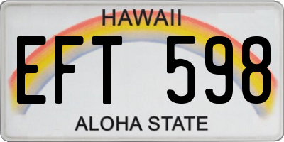 HI license plate EFT598