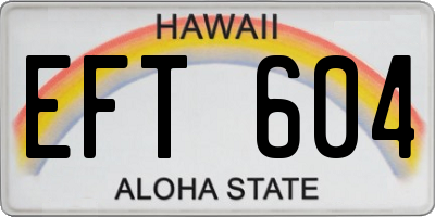 HI license plate EFT604