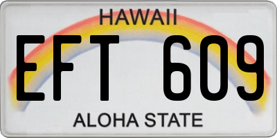HI license plate EFT609
