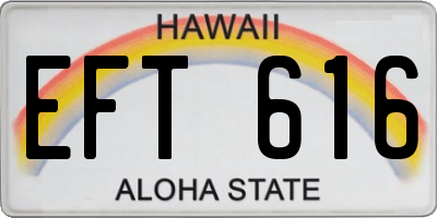 HI license plate EFT616