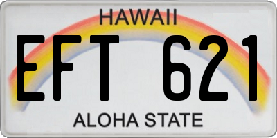 HI license plate EFT621