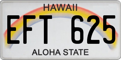 HI license plate EFT625