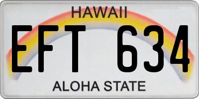 HI license plate EFT634