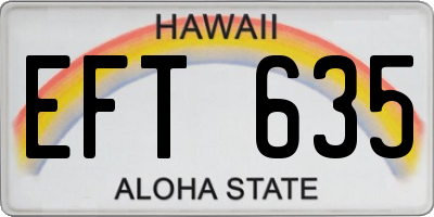 HI license plate EFT635