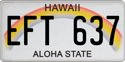 HI license plate EFT637
