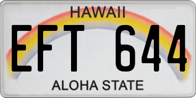 HI license plate EFT644