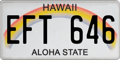 HI license plate EFT646