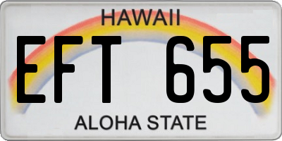 HI license plate EFT655