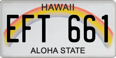 HI license plate EFT661