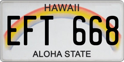 HI license plate EFT668