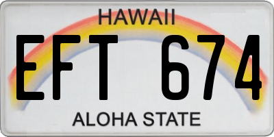 HI license plate EFT674
