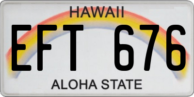 HI license plate EFT676