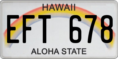 HI license plate EFT678