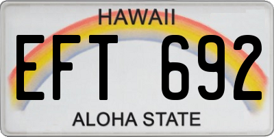 HI license plate EFT692
