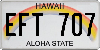 HI license plate EFT707