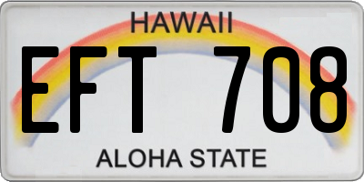 HI license plate EFT708