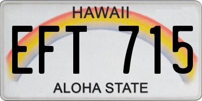 HI license plate EFT715
