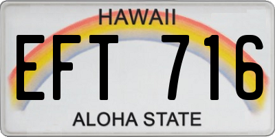 HI license plate EFT716