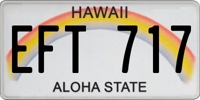 HI license plate EFT717