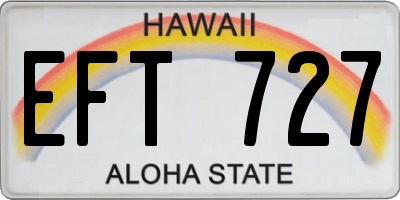 HI license plate EFT727