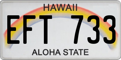 HI license plate EFT733