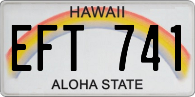 HI license plate EFT741
