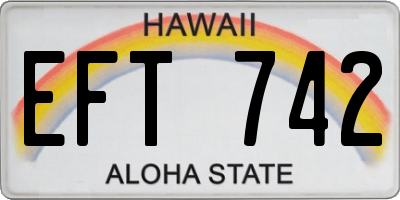 HI license plate EFT742
