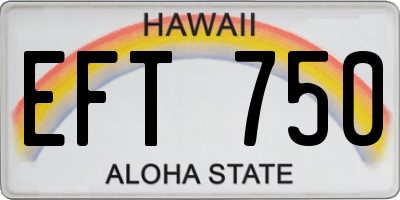 HI license plate EFT750