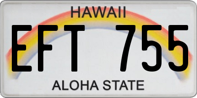 HI license plate EFT755