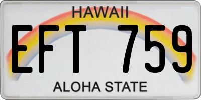 HI license plate EFT759