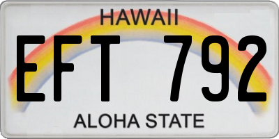HI license plate EFT792