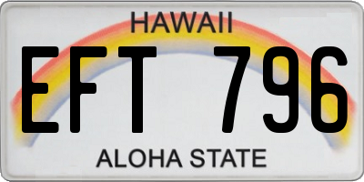 HI license plate EFT796
