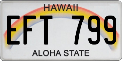 HI license plate EFT799