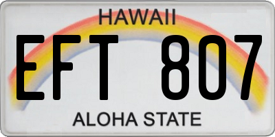 HI license plate EFT807